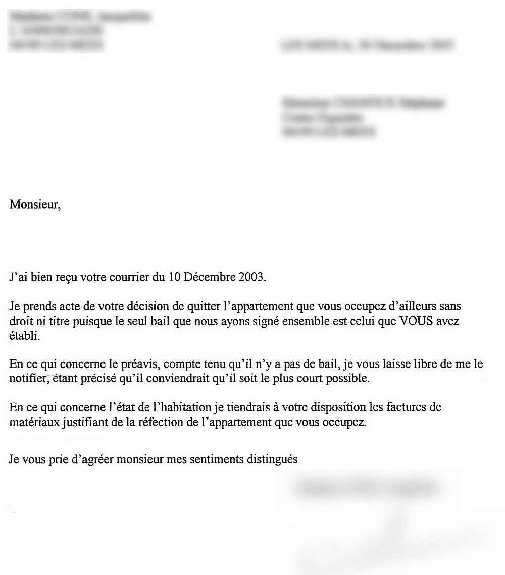 Modèle Lettre Préavis Départ Logement  Moseia