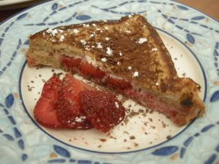 Chocolate and Strawberry Stuffed French toast