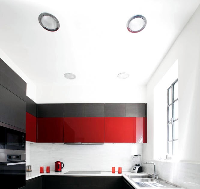 Black White Red Kitchen Decor / Red, Black And White Interiors: Living