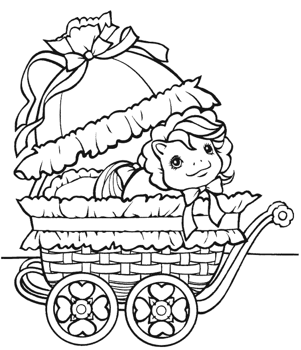 Baby buggy My Little Pony coloring pictures for kids to print out.