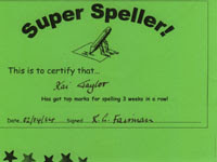 Spelling certificate