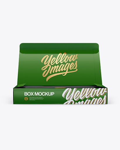 Download Free Opened Glossy Box Mockup - Front View (PSD)