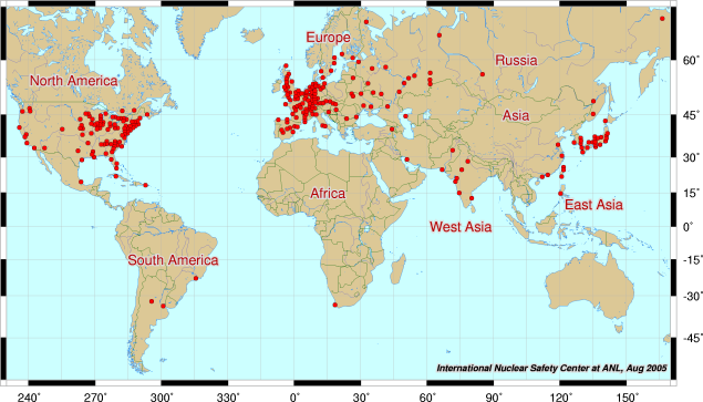 Interactive maps of nuclear power plants around the world World maps of nuclear reactors