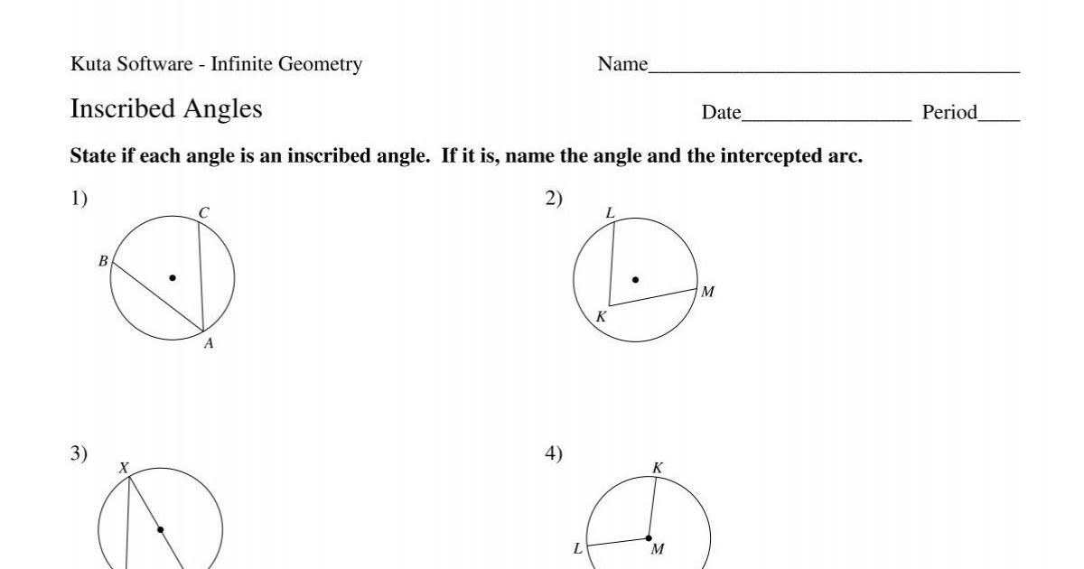 28 Inscribed Angle Practice Worksheet - Worksheet Database Source 2020