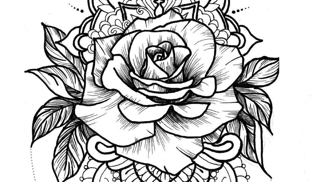 Mandala Rose Tattoo Vorlage
