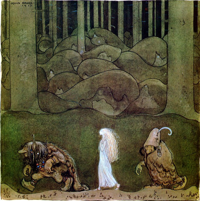 John Bauer "One summer's evening they went with Bianca Maria deep into the forest" 1913