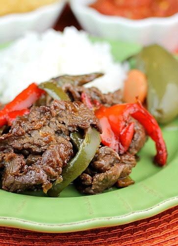Carne Asada Marinated Sirloin Steak and Peppers