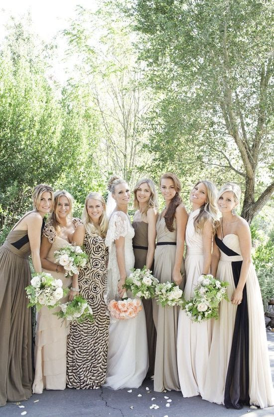mixed matched bridesmaid dreses. molly sims | photo gia canali