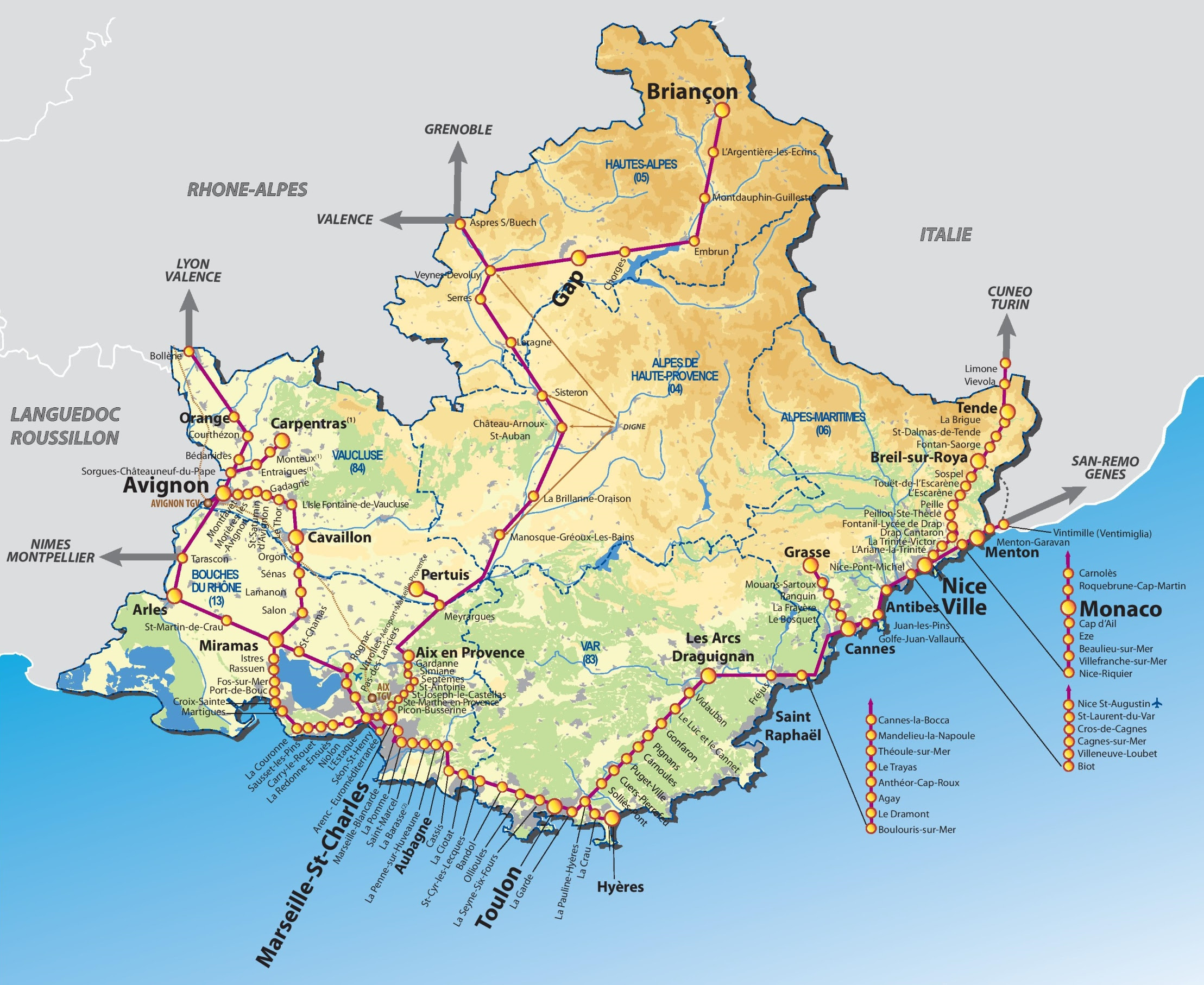Map Of Cote D Azur | Terminal Map
