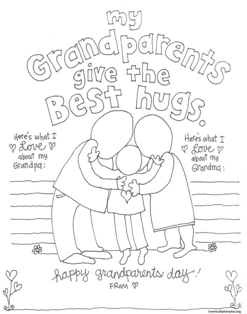 Easy Grandma Coloring Pages