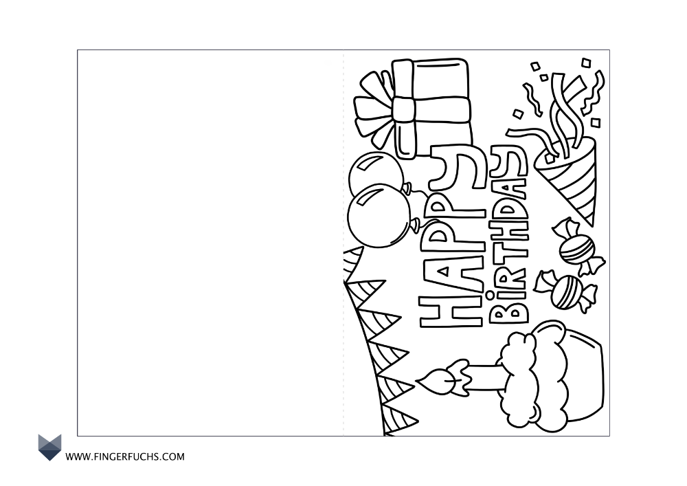 Geburtstag Karte Zum Ausmalen