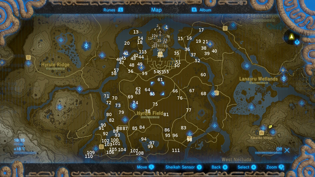 Breath Of The Wild Korok Map Time Zones Map World
