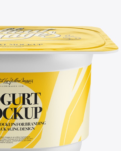 Yogurt Packaging Mockup Yogurt Packaging Mockup In Pot Tub Mockups On Yellow Images