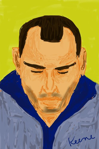 Man on subway (iPhone drawing)