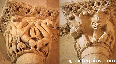 Capiteles interiores de la iglesia de Caballar. Segovia