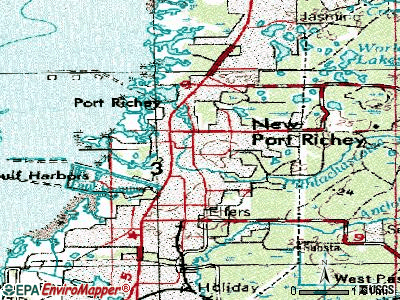 New Port Richey Fl Zip Code Map | Time Zones Map