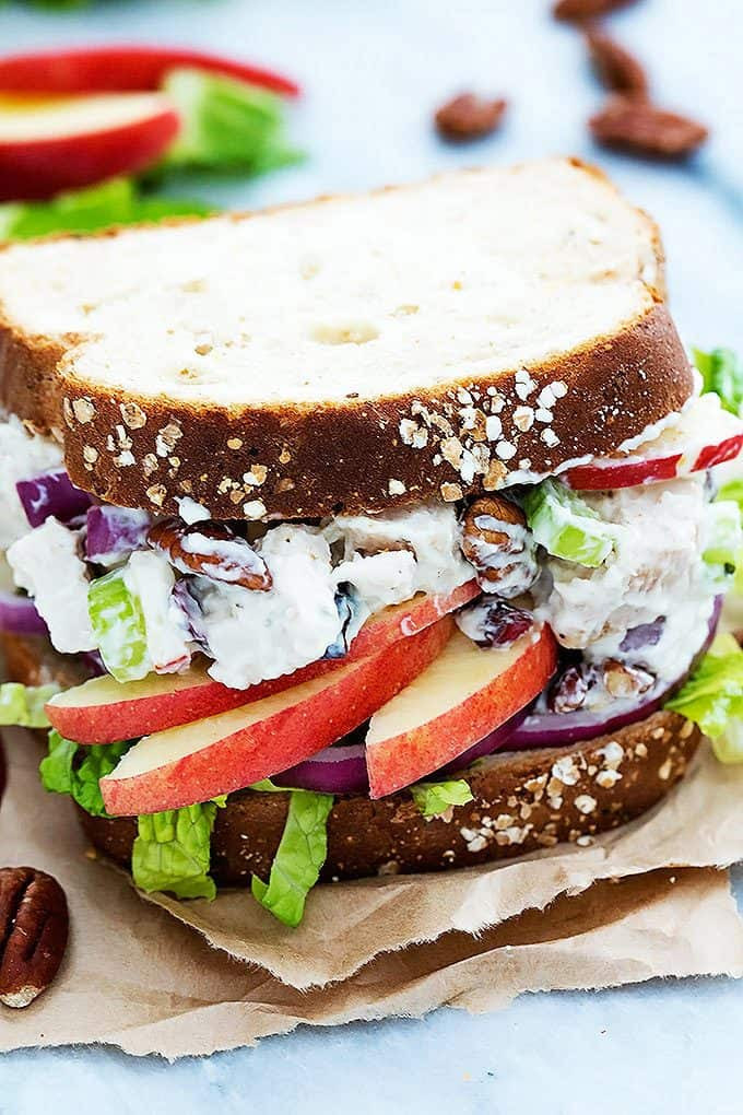 Lighter Apple Pecan Chicken Salad | Creme de la Crumb