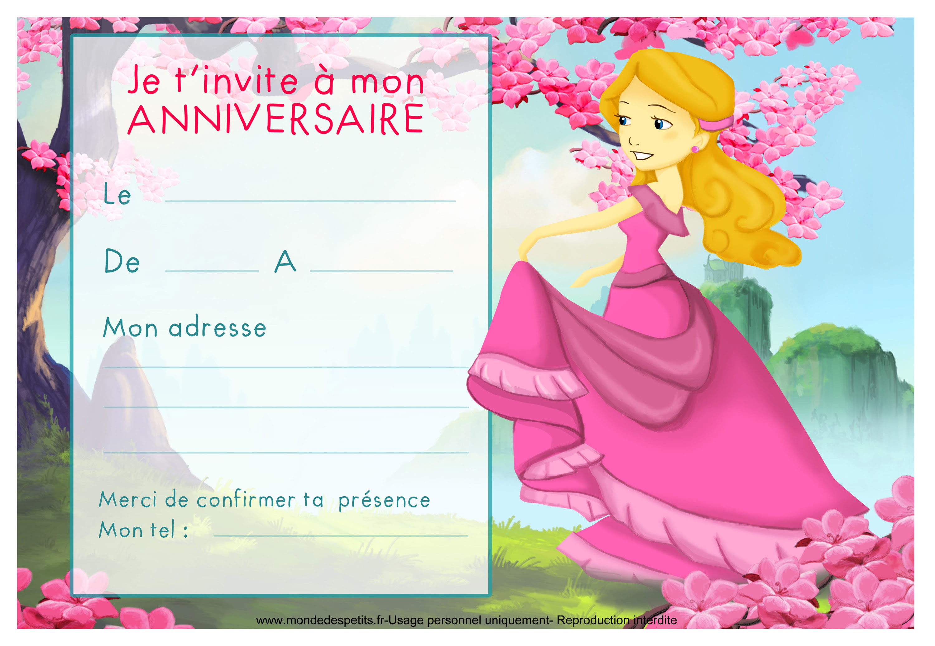 Carte D'invitation Anniversaire Gratuite Pour Fille A Imprimer | wizzyloremaria official