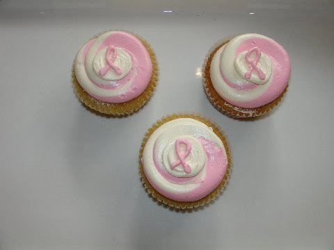 Pink ribbon cupcakes from Swirlz Cupcakes