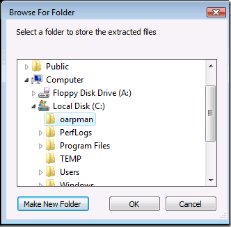 Create Folder oarpman
