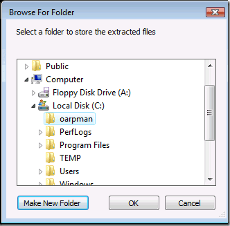 Create Folder oarpman Create Folder oarpman