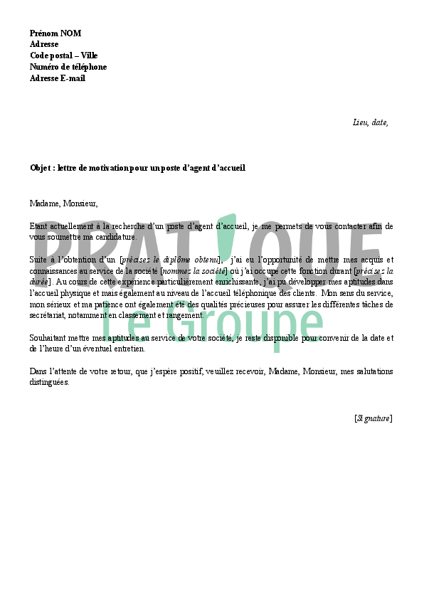 Lettre de motivation agent d entretien polyvalent en mairie