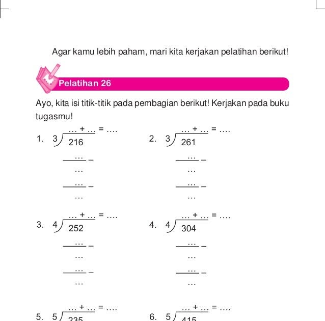 Contoh Soal Pembagian Kelas 6 Sd Kunci Ujian