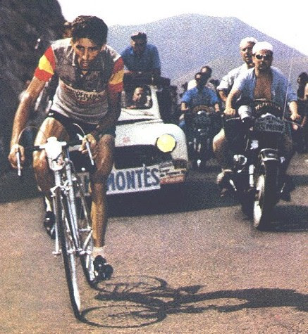 Federico Martín Bahamontes en una cronoescalada