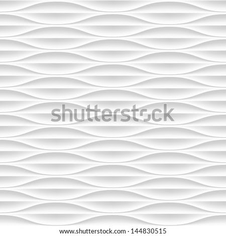 White Seamless Texture. Wavy Background. Interior Wall Decoration