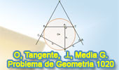 Problema de Geometría 1020 (English ESL): Circunferencia, Tangente, Cuerda, Perpendicular, Media Geométrica