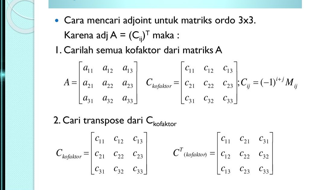 10 Contoh Soal Matriks Minor Dan Kofaktor Kumpulan Contoh Soal