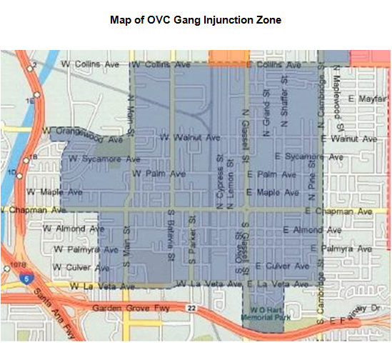Orange County Santa Ana Gang Map