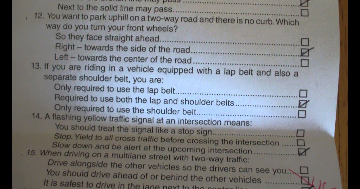 Sample Driving Test For Missouri Sample Site d