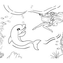 Barbie Dolphin Magic Coloring Pages / Printable barbie coloring pages