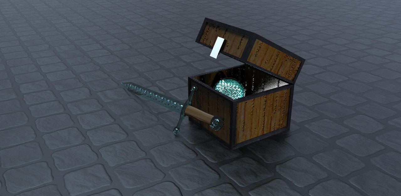 real minecraft chest with ender ball and sword by ...