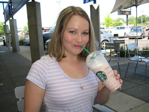 me with strawberries n' creme frappucino