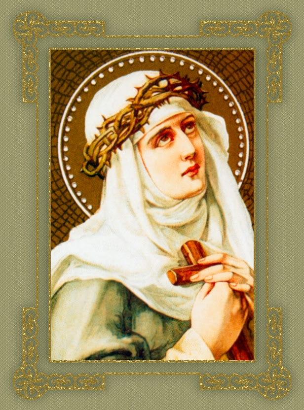 ST. CATHERINE OF SIENA IN FILAGREE FRAME