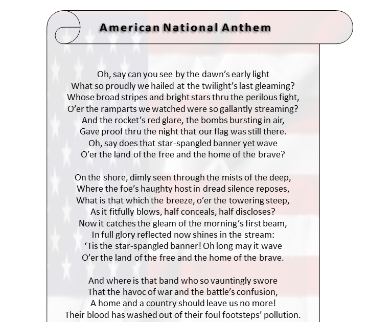 Lyrics To National Anthem Pdf - LYRICNA