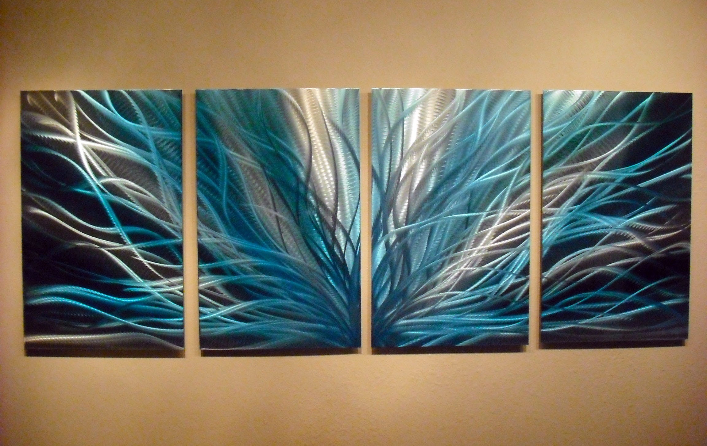Radiance in Blues- Abstract Metal Wall Art Contemporary ...
