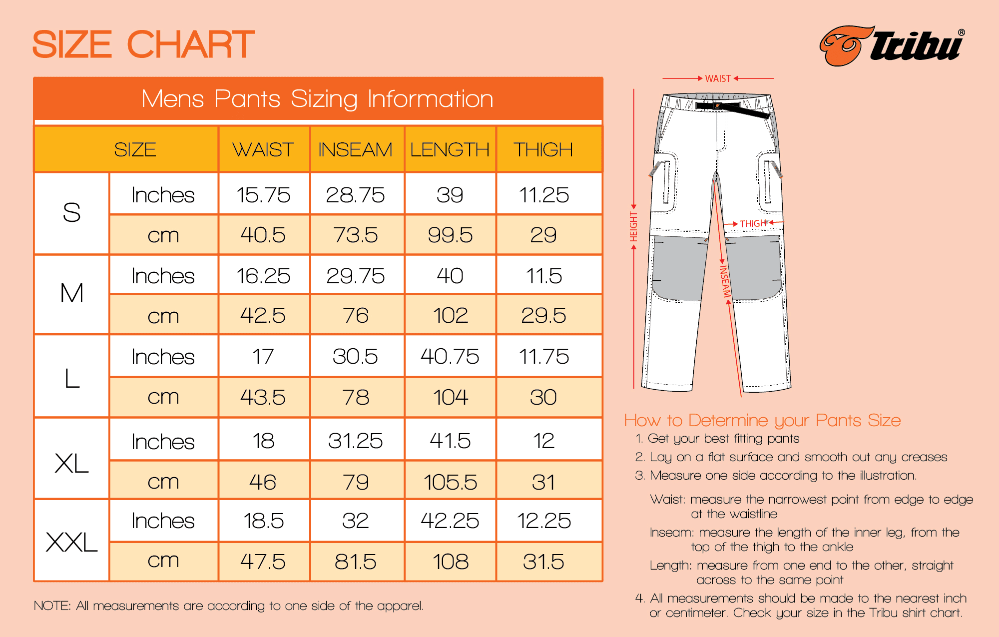 Men's Clothing & Accessories: Men's Pants Length Size Chart