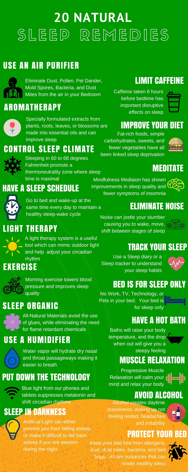 20 Natural Sleep Remedies Infographics