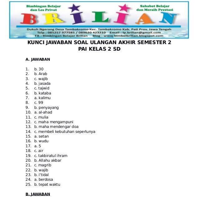 Kunci Jawaban Bahasa Arab Kelas 4