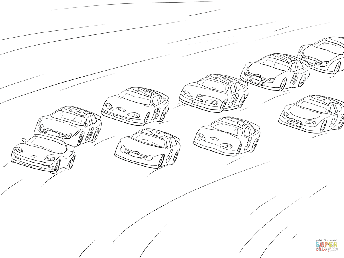 Coloriage Voiture Nascar  Coloriage Voiture de Course en couleur