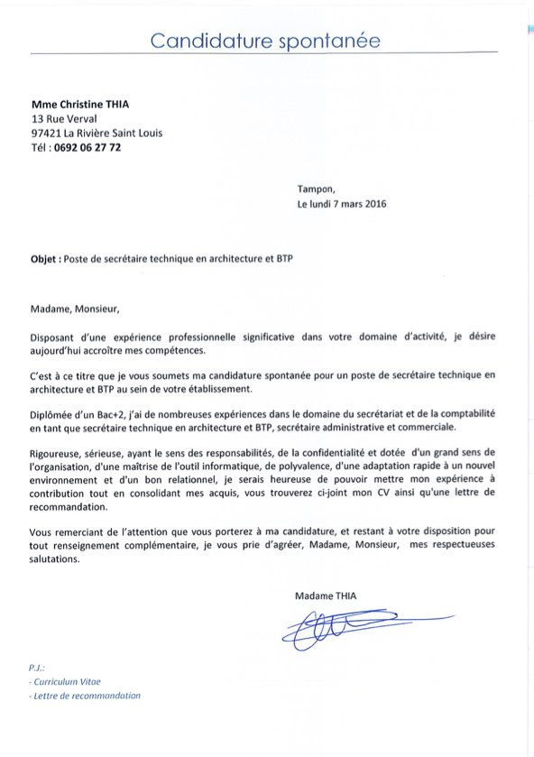 Lettre De Motivation Glnf  La DP3 à JeanJacques Soulier à Montluçon