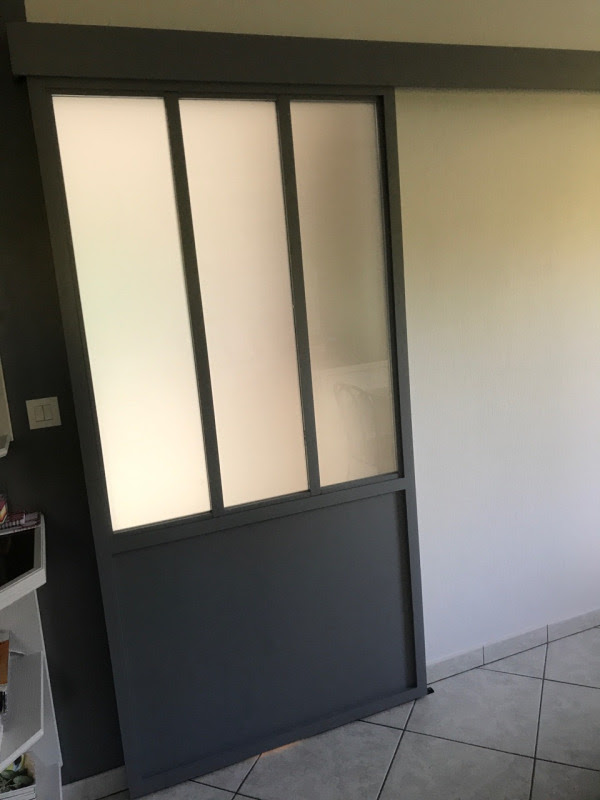 Porte Coulissante Bois Et Verre Depoli almoire