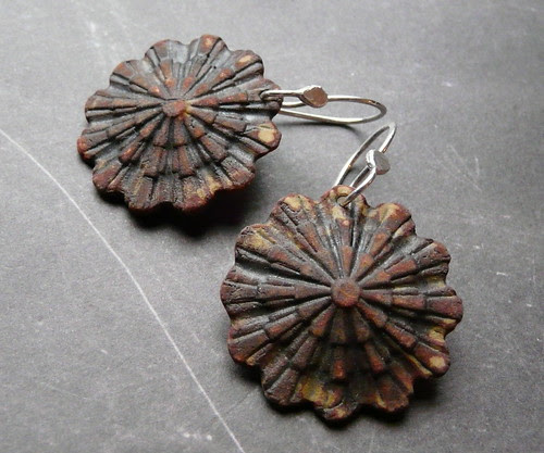Deco Starburst Porcelain Earrings