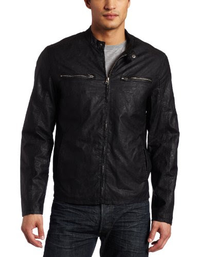 Leather Jacket: Levi's Mens Faux Leather Racer Jacket