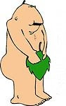 4146-Religious-Adam-Covering-His-Sexual-Organ-Penis-With-A-Leaf-Clipart