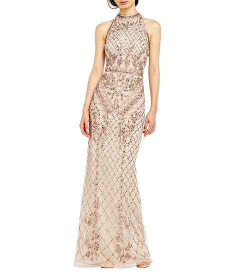 Adrianna Papell Halter Beaded Column Gown Dillards Adrianna Papell Halter Beaded Column Gown Dillards