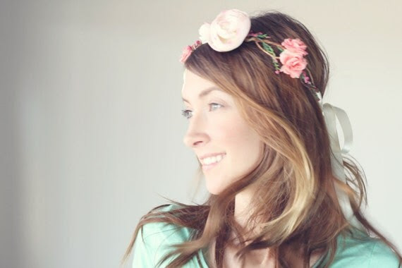 LUCY - ranunculus rose wreath, wedding flower crown, bridal hair accessory, pink floral headpiece, boho hair wreath
